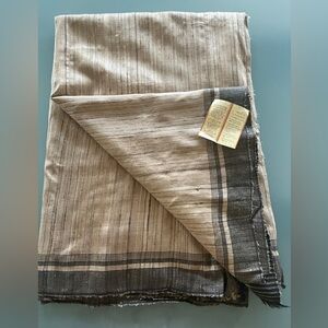 New FabIndia Style Handloom Tussar Pure Silk Saree sari designer Natural & Black